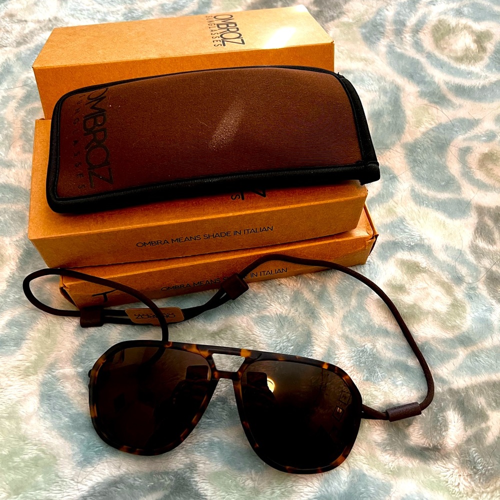 Ombraz sunglasses. One left in stock.